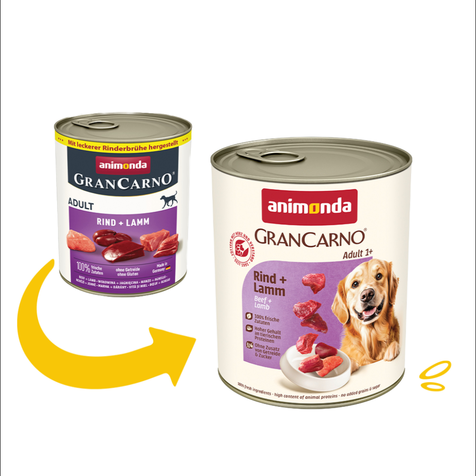 Корм вологий GranCarno Adult Beef Lamb для дорослих собак з яловичиною і ягнятиною 800 г