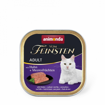 Корм вологий Vom Feinsten Adult with Chicken Seafood для котів з куркою і морепродуктами 100 г Корм вологий Vom Feinsten Adult with Chicken Seafood для котів з куркою і морепродуктами 100 г