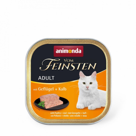 Корм вологий Vom Feinsten Adult with Poultry Veal для котів з птицею і телятиною 100 г Корм вологий Vom Feinsten Adult with Poultry Veal для котів з птицею і телятиною 100 г