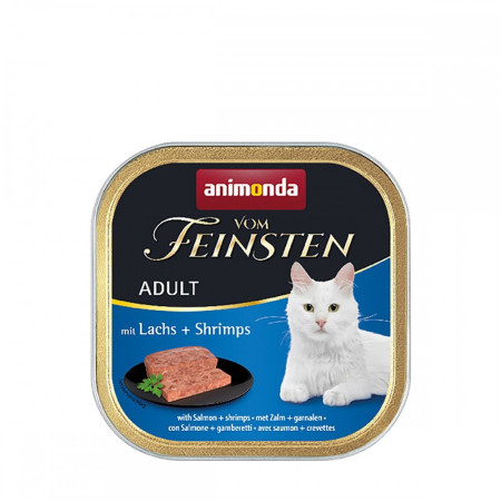 Корм вологий Vom Feinsten Adult with Salmon Shrimps для котів з лососем і креветками 100 г Корм вологий Vom Feinsten Adult with Salmon Shrimps для котів з лососем і креветками 100 г