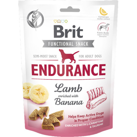 Функціональні ласощі Brit Care Dog Snack Endurance: Ягня та банан для собак з підвищеною активністю, 150 г Функціональні ласощі Brit Care Dog Snack Endurance: Ягня та банан для собак з підвищеною активністю, 150 г