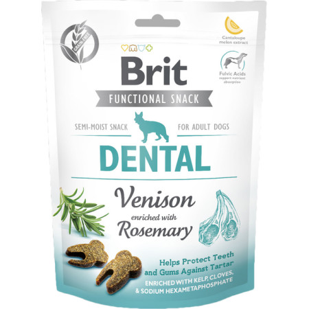 Функціональні ласощі Brit Care Dog Snack Dental: Оленина та розмарин для захисту зубів та ясен собак, 150 г Функціональні ласощі Brit Care Dog Snack Dental: Оленина та розмарин для захисту зубів та ясен собак, 150 г