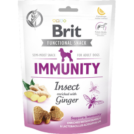 Функціональні ласощі Brit Care Dog Snack Immunity: Комахи та імбир для підтримки імунітету собак, 150 г Функціональні ласощі Brit Care Dog Snack Immunity: Комахи та імбир для підтримки імунітету собак, 150 г