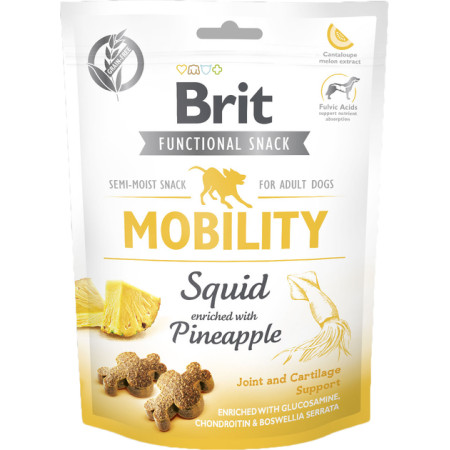 Функціональні ласощі Brit Care Dog Snack Mobility: Кальмар та ананас для підтримки суглобів собак, 150 г Функціональні ласощі Brit Care Dog Snack Mobility: Кальмар та ананас для підтримки суглобів собак, 150 г