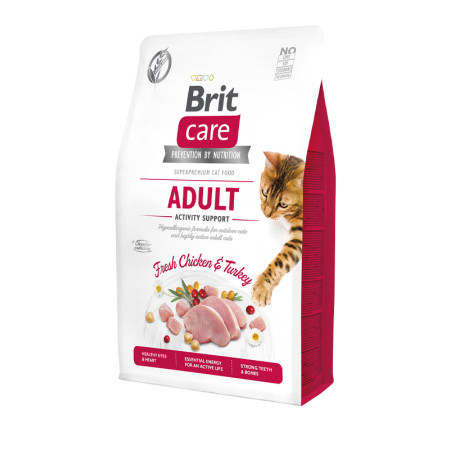 Brit Care Cat Grain Free Adult Activity Support — повнораціонний беззерновий сухий корм для дорослих котів зі свіжою куркою та індичкою, 400 г Brit Care Cat Grain Free Adult Activity Support — повнораціонний беззерновий сухий корм для дорослих котів зі свіжою куркою та індичкою, 400 г