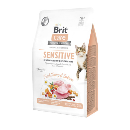 Brit Care Cat Grain-Free Sensitive Healthy Digestion & Delicate Taste — повнораціонний беззерновий сухий корм для дорослих котів з чутливим травленням та вибагливим апетитом, 7 кг Brit Care Cat Grain-Free Sensitive Healthy Digestion & Delicate Taste — повнораціонний беззерновий сухий корм для дорослих котів з чутливим травленням та вибагливим апетитом, 7 кг