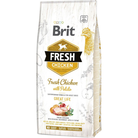 Brit Fresh Chicken & Potato Adult: Курка та картопля для дорослих собак всіх порід, 12 кг