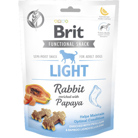 Функціональні ласощі Brit Care Dog Snack Light: Кролик та папая для контролю ваги собак, 150 г Функціональні ласощі Brit Care Dog Snack Light: Кролик та папая для контролю ваги собак, 150 г