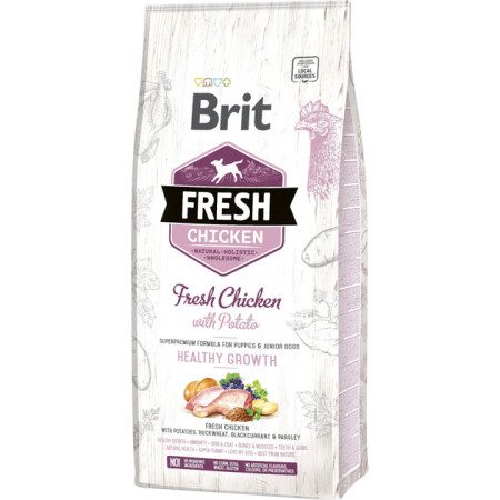 Brit Fresh Chicken & Potato Puppy: Курка та картопля для цуценят та молодих собак всіх порід, 12 кг