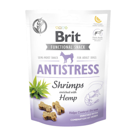 Функціональні ласощі Brit Care Dog Snack Antistress для заспокоєння собак з креветкою, 150 г Функціональні ласощі Brit Care Dog Snack Antistress для заспокоєння собак з креветкою, 150 г