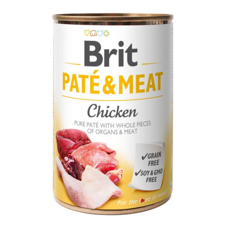 Brit Paté & Meat Dog з куркою – Повнораціонний вологий корм у вигляді паштету для дорослих собак, 400 г Brit Paté & Meat Dog з куркою – Повнораціонний вологий корм у вигляді паштету для дорослих собак, 400 г