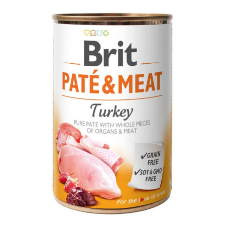 Brit Paté & Meat Dog з індичкою – Повнораціонний вологий корм у вигляді паштету для дорослих собак, 400 г Brit Paté & Meat Dog з індичкою – Повнораціонний вологий корм у вигляді паштету для дорослих собак, 400 г