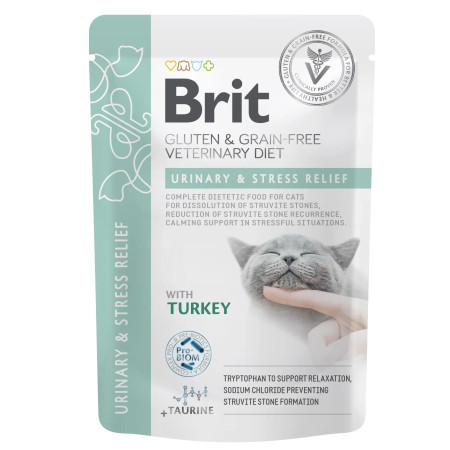Brit Veterinary Diets Urinary & Stress Relief: дієтичний для котів з індичкою, 85 г Brit Veterinary Diets Urinary & Stress Relief: дієтичний для котів з індичкою, 85 г
