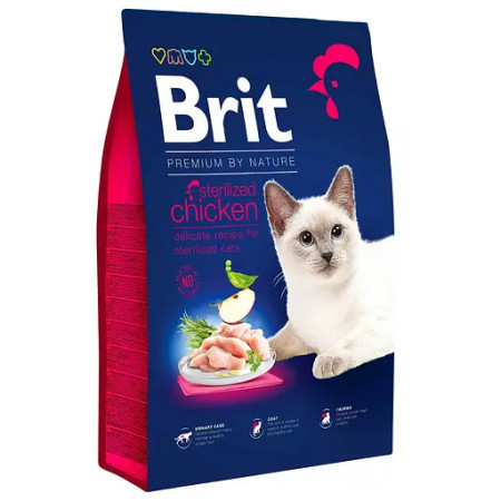 Brit Premium by Nature Cat Sterilised Chicken: Для стерилізованих котів з куркою, 8 кг Brit Premium by Nature Cat Sterilised Chicken: Для стерилізованих котів з куркою, 8 кг