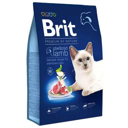 Brit Premium by Nature Cat Sterilized Lamb: Для стерилізованих котів з ягням, 8 кг Brit Premium by Nature Cat Sterilized Lamb: Для стерилізованих котів з ягням, 8 кг