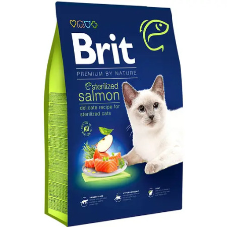 Brit Premium by Nature Cat Sterilized Salmon: Для стерилізованих котів з лососем, 8 кг Brit Premium by Nature Cat Sterilized Salmon: Для стерилізованих котів з лососем, 8 кг