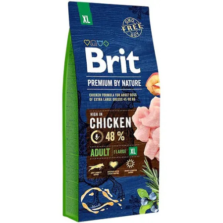 Brit Premium Dog Adult XL: Для дорослих собак гігантських порід вагою 45-90 кг з куркою, 15 кг
