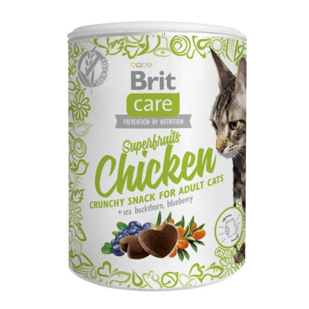 Ласощі Brit Care Cat Snack Superfruits Chicken: Курятина з обліпихою та чорницею для дорослих котів, 100 г Ласощі Brit Care Cat Snack Superfruits Chicken: Курятина з обліпихою та чорницею для дорослих котів, 100 г