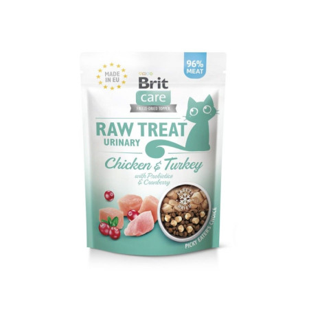Ласощі Brit Raw Treat Freeze-dried Urinary: Курятина та індичка для здоров'я сечовидільної системи у котів, 40 г Ласощі Brit Raw Treat Freeze-dried Urinary: Курятина та індичка для здоров'я сечовидільної системи у котів, 40 г