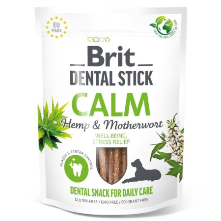 Ласощі Brit Dental Stick Calm: Заспокійливі дентальні палички з коноплею та пустирником для дорослих собак, 7 шт, 251 г Ласощі Brit Dental Stick Calm: Заспокійливі дентальні палички з коноплею та пустирником для дорослих собак, 7 шт, 251 г
