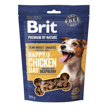 Ласощі Brit Premium Semi‑moist Snacks Chicken with Raspberry: напіввологі для собак з куркою і малиною, 180 г Ласощі Brit Premium Semi‑moist Snacks Chicken with Raspberry: напіввологі для собак з куркою і малиною, 180 г
