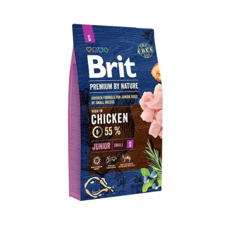 Brit Premium Dog Junior S: Для цуценят та молодих собак дрібних порід (1-12 місяців, 1-10 кг) з куркою, 8 кг