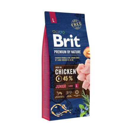 Brit Premium Dog Junior L: Для цуценят та молодих собак великих порід (1-24 місяці, 25-45 кг) з куркою, 15 кг