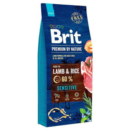 Brit Premium Dog Sensitive Lamb: Для собак усіх порід із чутливим травленням з ягнятиною, 15 кг