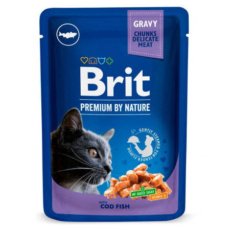 Brit Premium Cat Cod Fish pouch: З тріскою для котів, 100 г Brit Premium Cat Cod Fish pouch: З тріскою для котів, 100 г