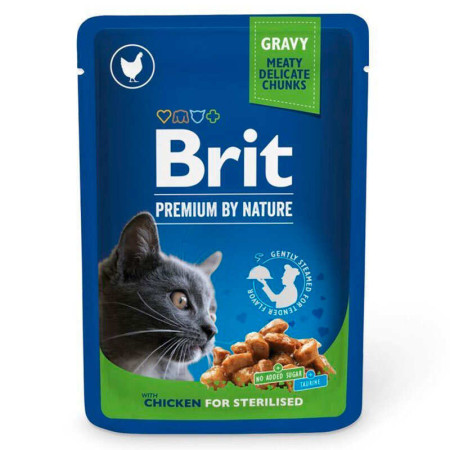 Brit Premium Cat Sterilised Chicken Slices pouch: З куркою для стерилізованих котів, 100 г Brit Premium Cat Sterilised Chicken Slices pouch: З куркою для стерилізованих котів, 100 г