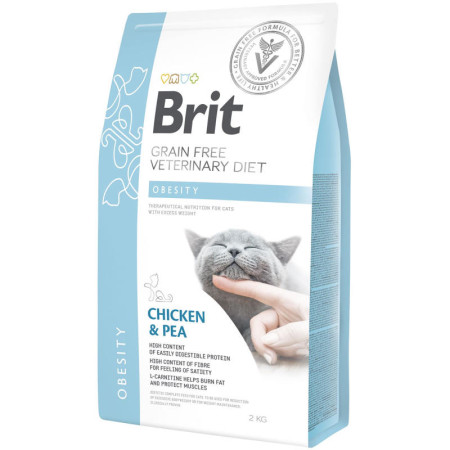 Brit Grain Free Veterinary Diets Obesity: Для котів із зайвою вагою та ожирінням, 2 кг Brit Grain Free Veterinary Diets Obesity: Для котів із зайвою вагою та ожирінням, 2 кг