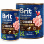Brit Premium by Nature: Консерви для собак з куркою та курячими серцями, 400 г
