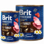 Brit Premium by Nature: Консерви для собак з індичкою та індичою печінкою, 400 г