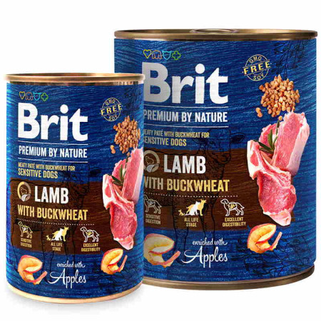 Brit Premium by Nature: Консерви для собак з ягням та гречкою, 800 г Brit Premium by Nature: Консерви для собак з ягням та гречкою, 800 г
