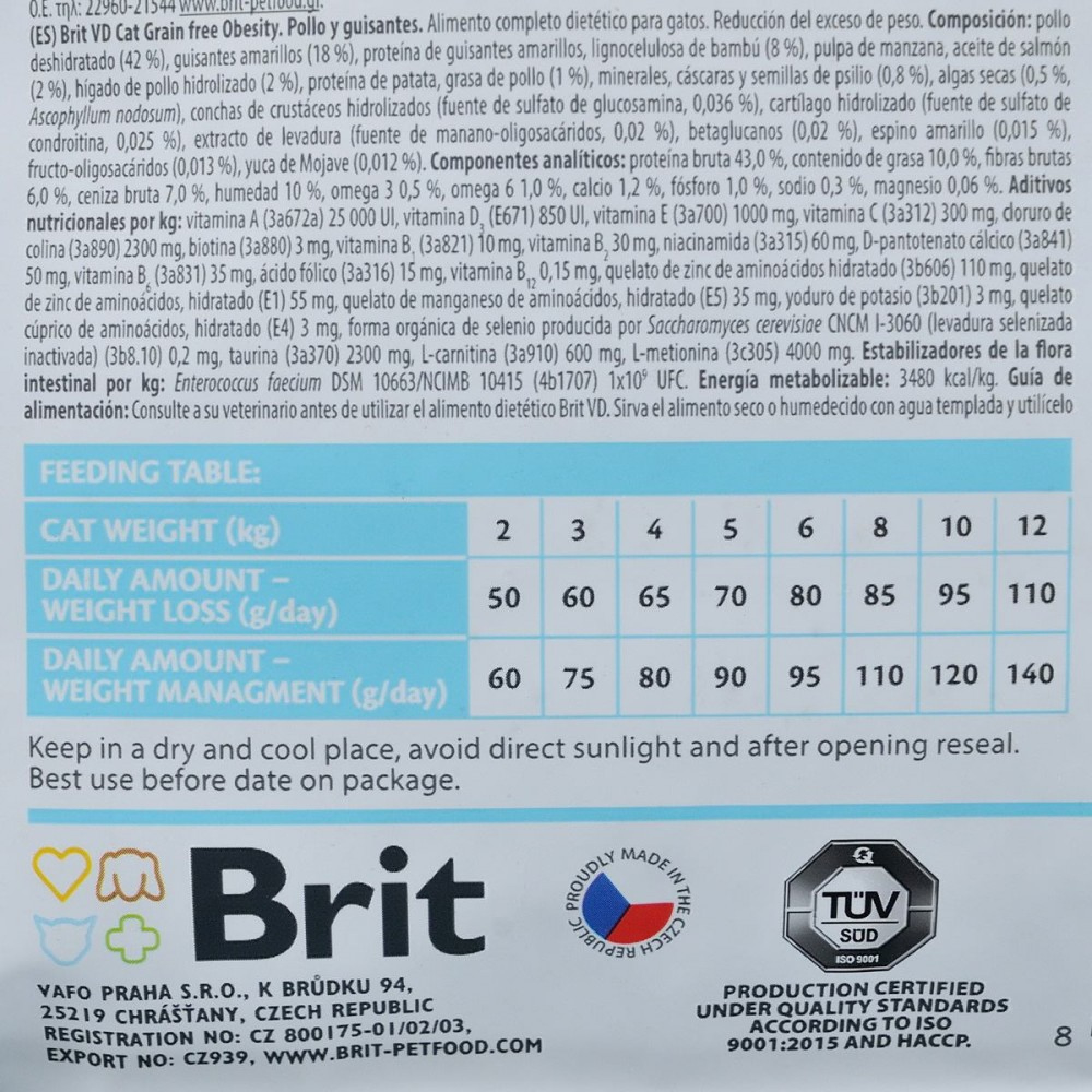 Brit Grain Free Veterinary Diets Obesity: Для котів із зайвою вагою та ожирінням, 2 кг
