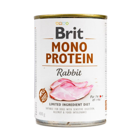 Brit Mono Protein Dog з кроликом – Повнораціонний монопротеїновий вологий корм з кроликом для собак з чутливим травленням, 400 г Brit Mono Protein Dog з кроликом – Повнораціонний монопротеїновий вологий корм з кроликом для собак з чутливим травленням, 400 г