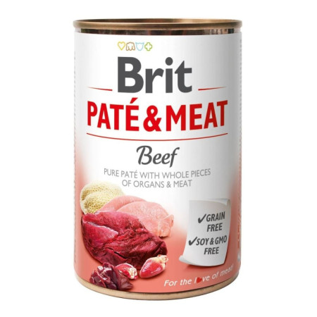Brit Paté & Meat Dog з яловичиною – Повнораціонний вологий корм у вигляді паштету для дорослих собак, 400 г Brit Paté & Meat Dog з яловичиною – Повнораціонний вологий корм у вигляді паштету для дорослих собак, 400 г
