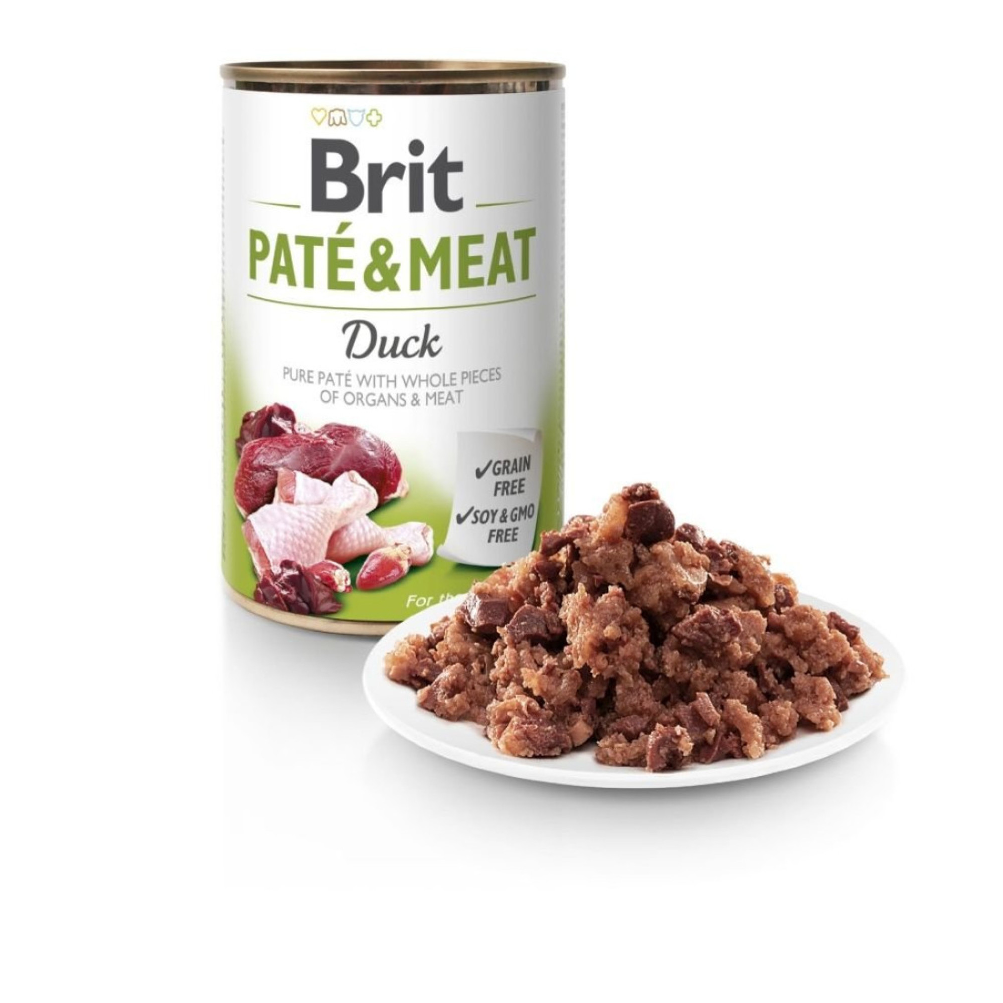 Brit Paté & Meat Dog з качкою – Повнораціонний вологий корм у вигляді паштету для дорослих собак, 400 г