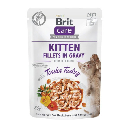 Brit Care Cat Kitten Fillets in Gravy з індичкою – вологий корм суперпреміум-класу для кошенят Brit Care Cat Kitten Fillets in Gravy з індичкою – вологий корм суперпреміум-класу для кошенят