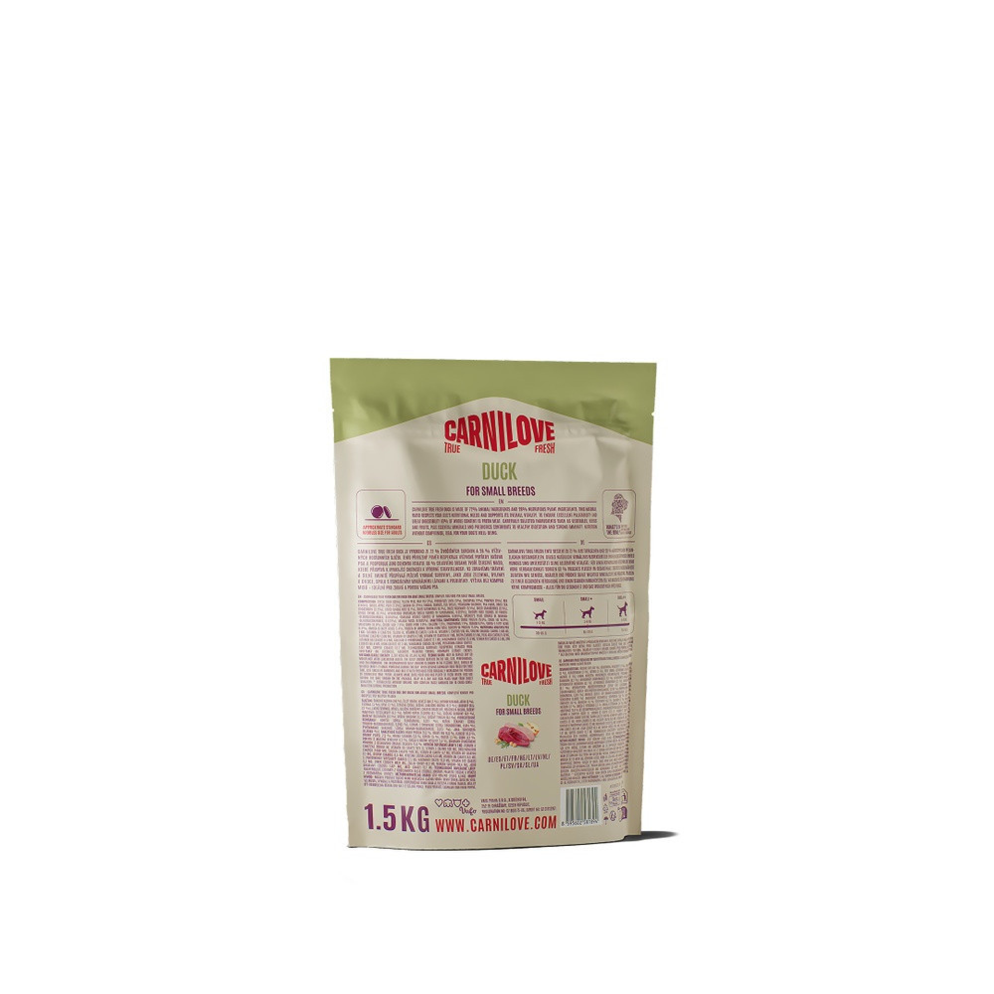 Корм сухий Carnilove True Fresh Duck Small Breed для cобак малих порід качка 1,5 кг