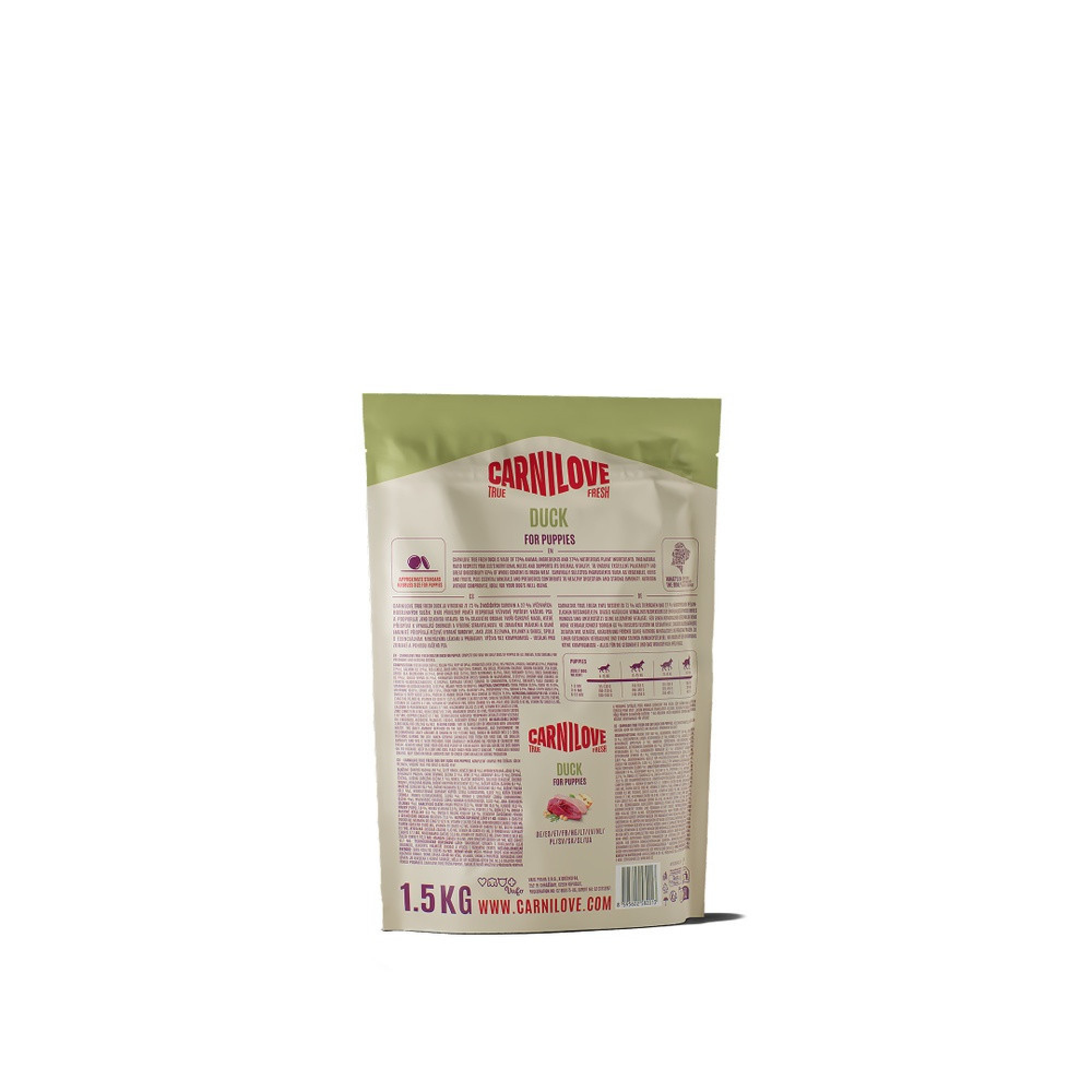 Корм сухий Carnilove True Fresh Puppy для цуценят качка 1,5 кг