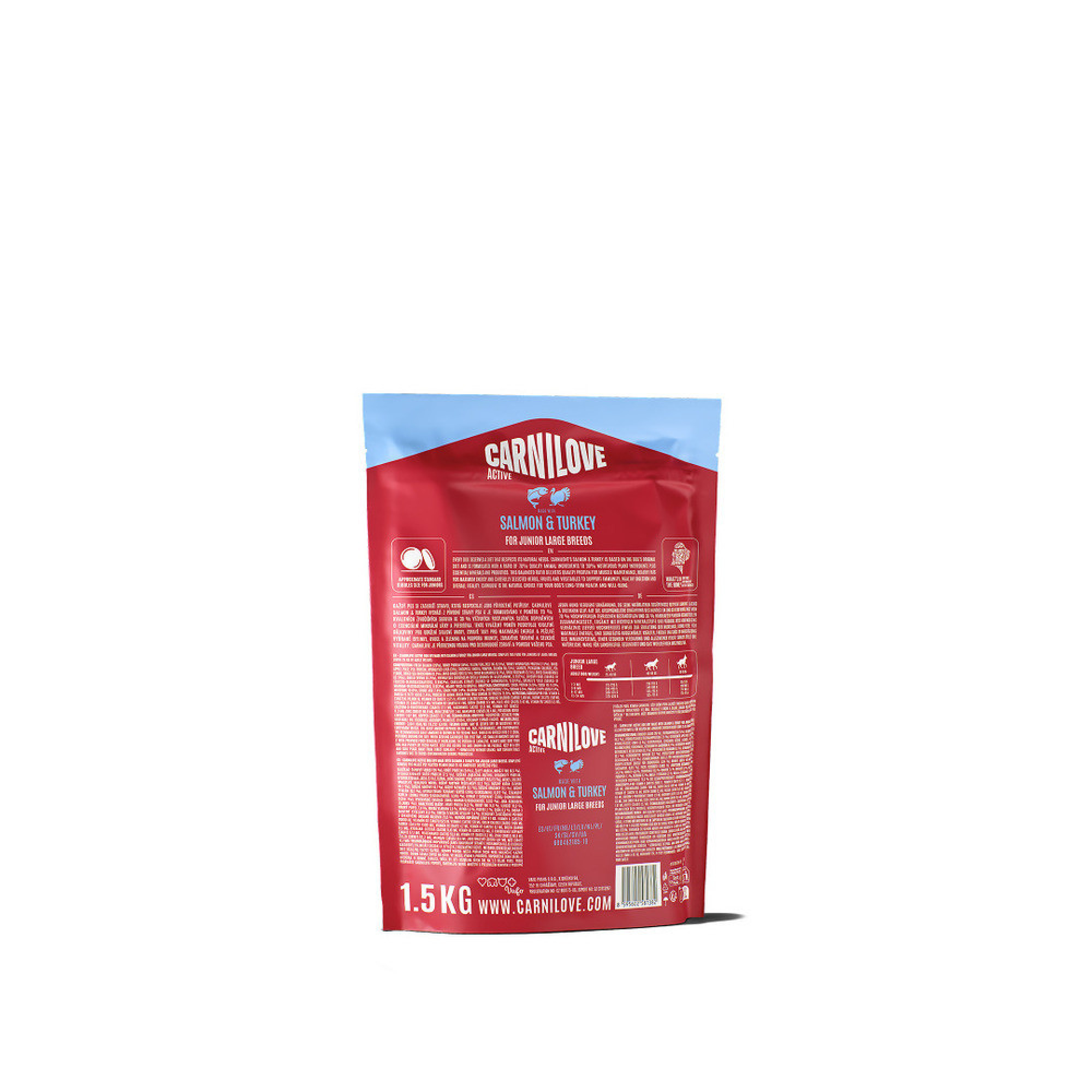 Корм сухой Carnilove Active Salmon & Turkey Junior Large Breed для молодых собак больших пород лосось и индейка 1,5 кг