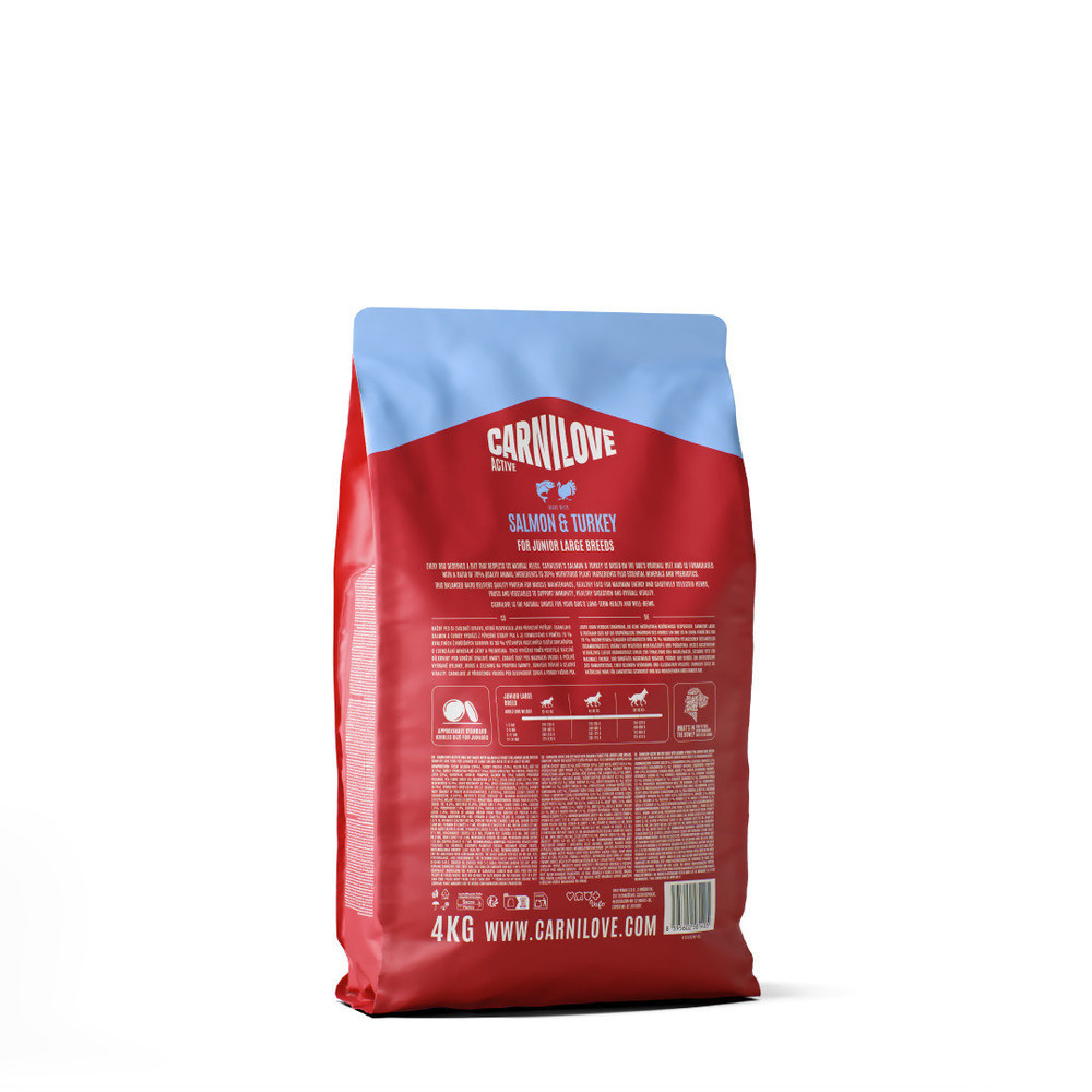 Корм сухой Carnilove Active Salmon & Turkey Junior Large Breed для молодых собак больших пород лосось и индейка 4 кг