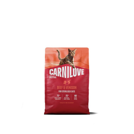 Корм сухой Carnilove Active Beef & Venison Sterilised для стерилизованных кошек говядина и оленина 2 кг