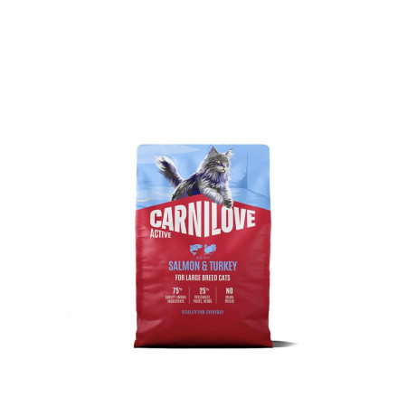 Корм сухий Carnilove Active Salmon & Turkey Large Breed для котів великих порід лосось та індичка 2 кг