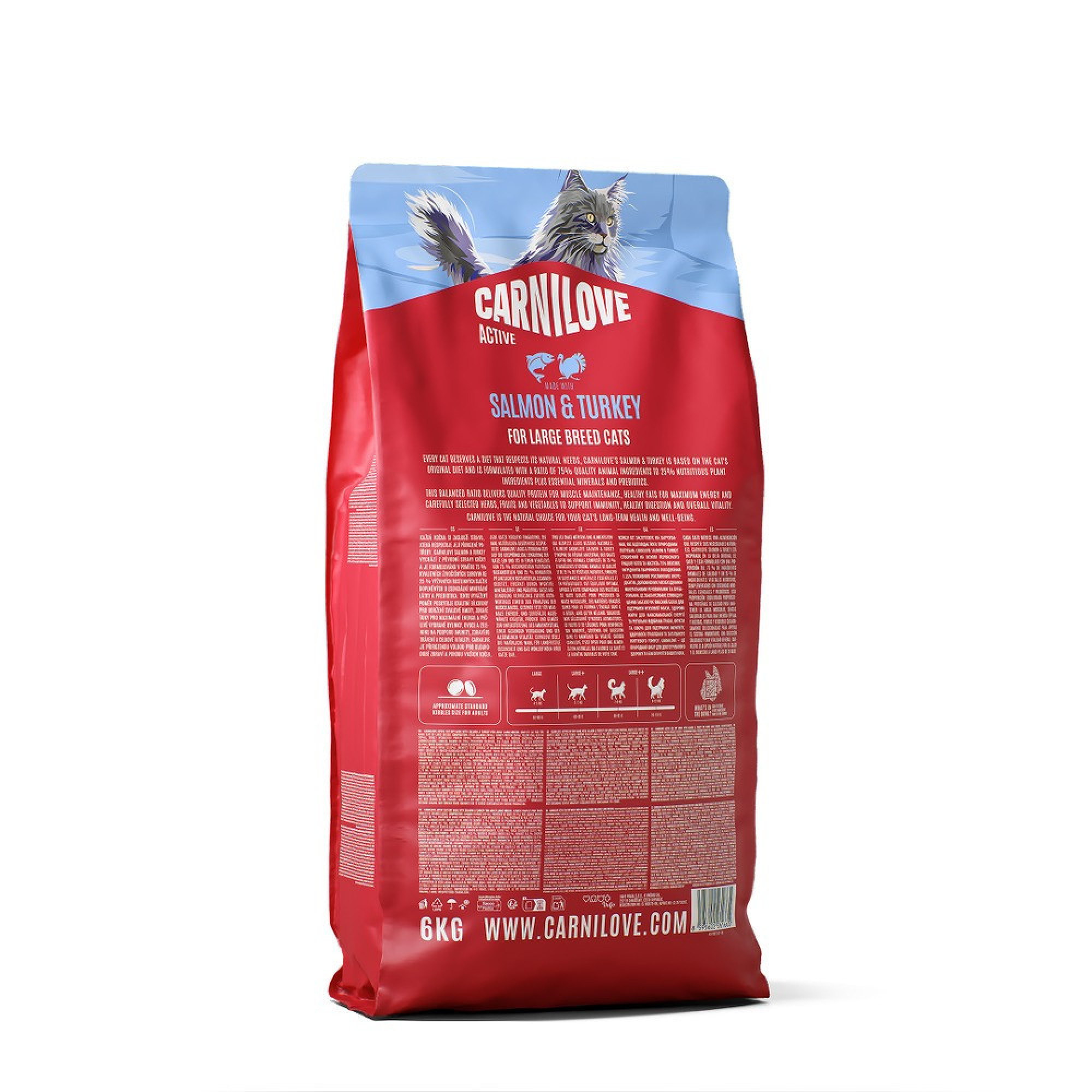 Корм сухий Carnilove Active Salmon & Turkey Large Breed для котів великих порід лосось та індичка 6 кг