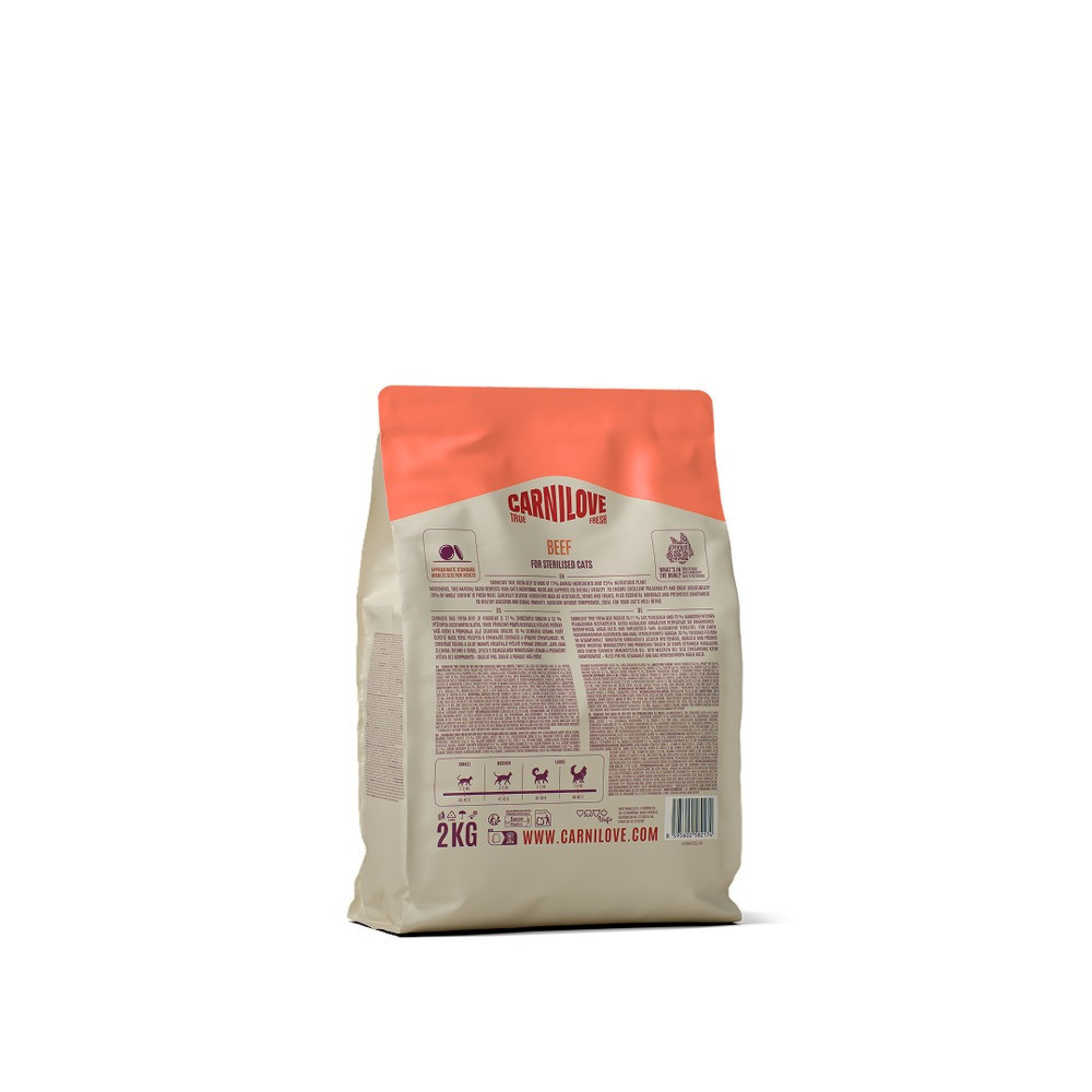 Корм сухой Carnilove True Fresh Beef Sterilised для стерилизованных кошек говядина 2 кг