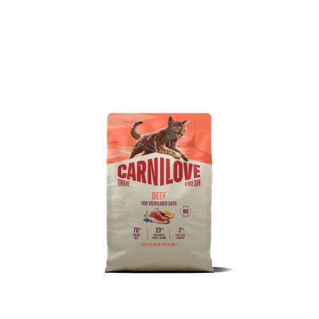 Корм сухой Carnilove True Fresh Beef Sterilised для стерилизованных кошек говядина 2 кг