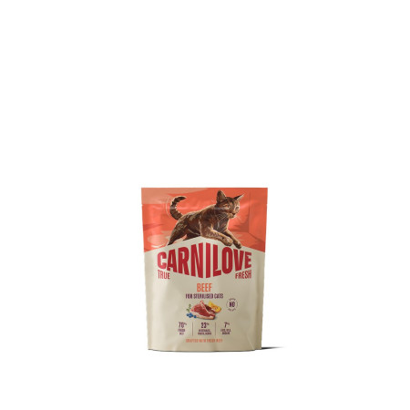 Корм сухой Carnilove True Fresh Beef Sterilised для стерилизованных кошек говядина 400 г