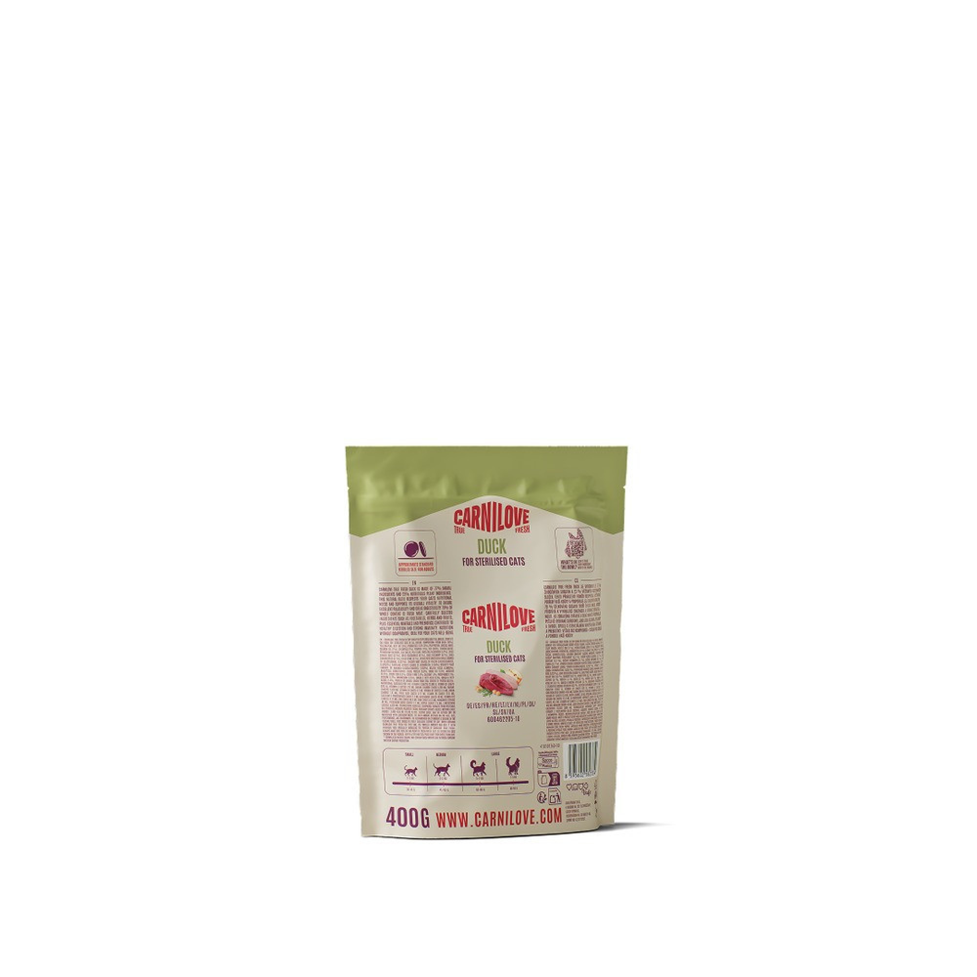 Корм сухой Carnilove True Fresh Duck Sterilised для стерилизованных кошек утка 400 г